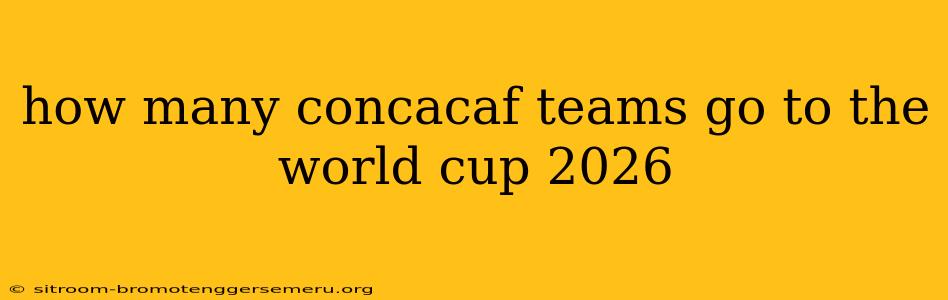 how many concacaf teams go to the world cup 2026