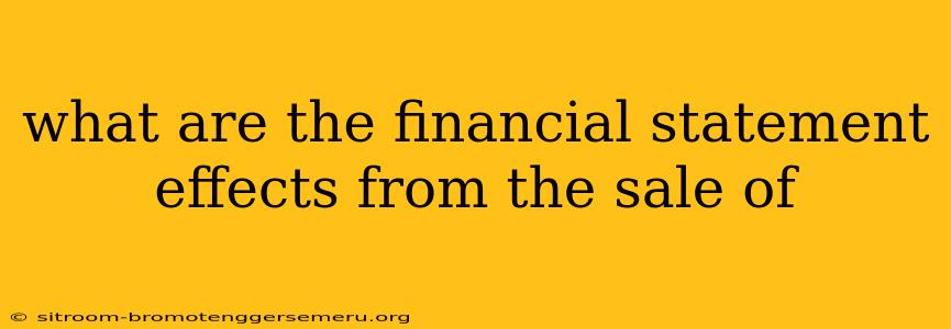 what are the financial statement effects from the sale of