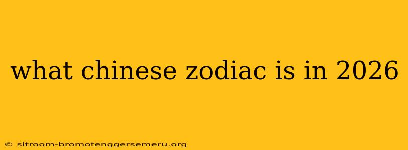 what chinese zodiac is in 2026