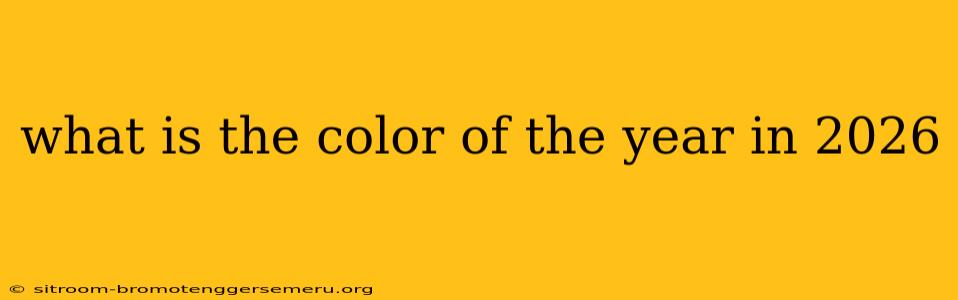 what is the color of the year in 2026