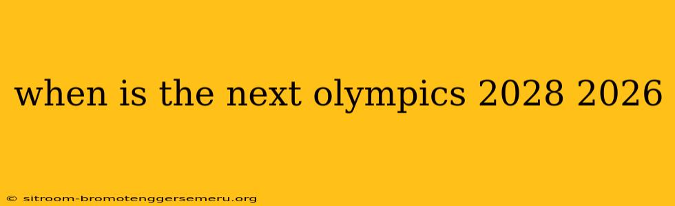 when is the next olympics 2028 2026